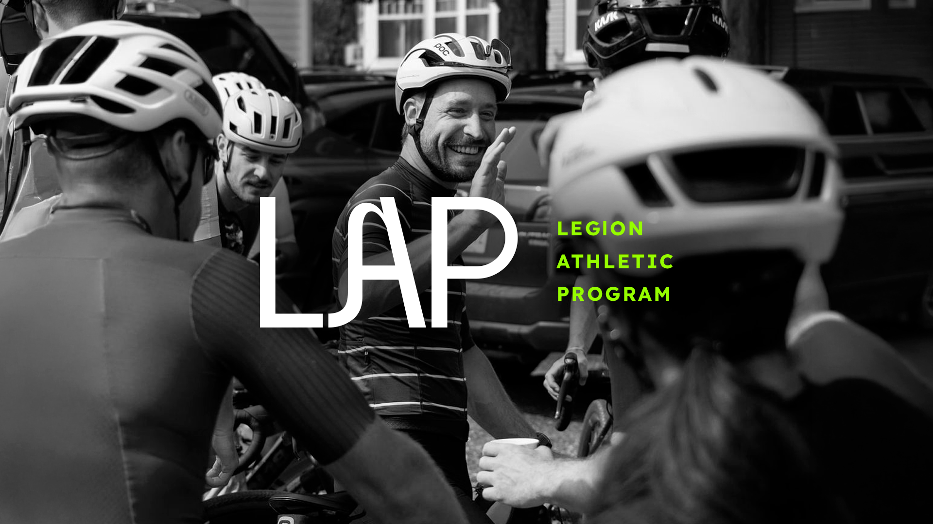 Referência visual do programa LAP com um grupo de ciclistas