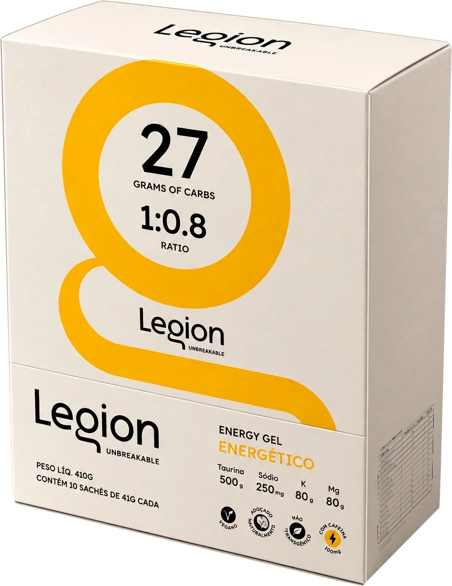 Caixa do Energy Gel Legion isolada